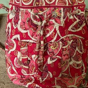 Vera Bradley Red Pink taupe drawstring bag